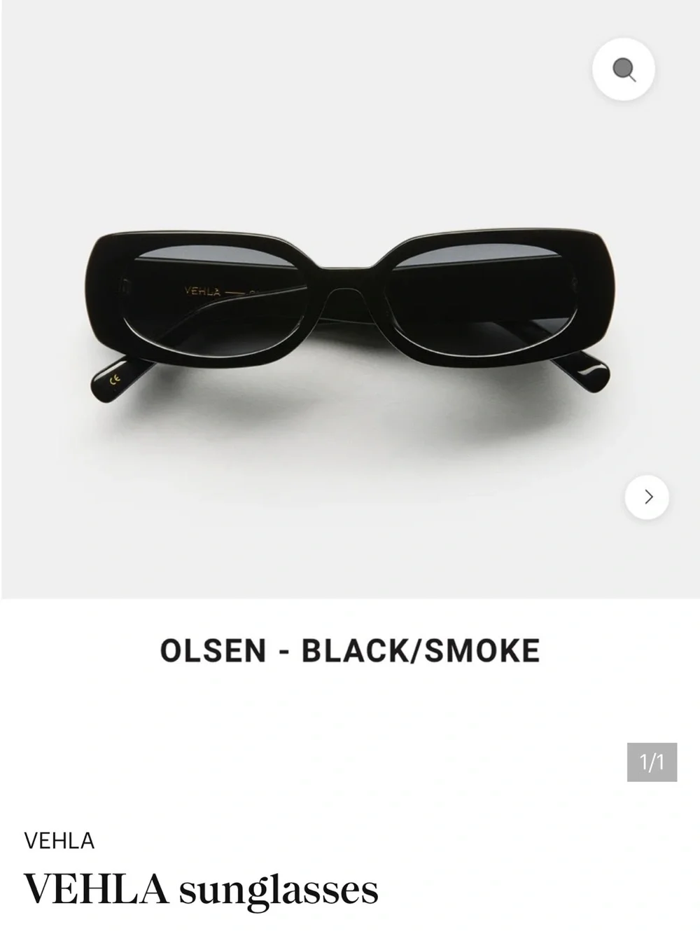 VEHLA Olsen Black / Smoke Slim Rectangular Sunglasses